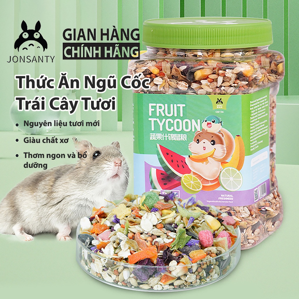 Thức ăn chuột hamster hãng JONSANTY đồ ănngũ cốc rau củ trái cây thảo mộc cho hamster hộp 1200ml cst114