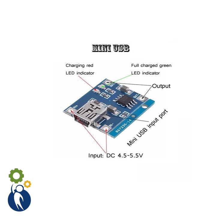 Mạch Sạc Pin 18650 TP4056 1A Mini USB