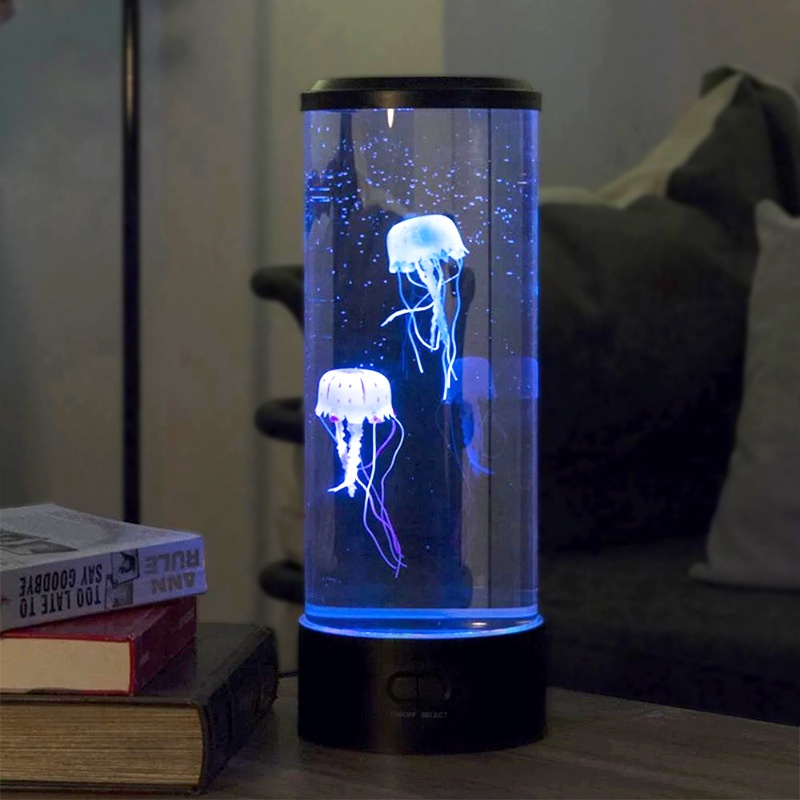 Đèn ngủ con sứa chuyển động đổi màu có điều khiển từ xa, đèn decor trang trí phòng