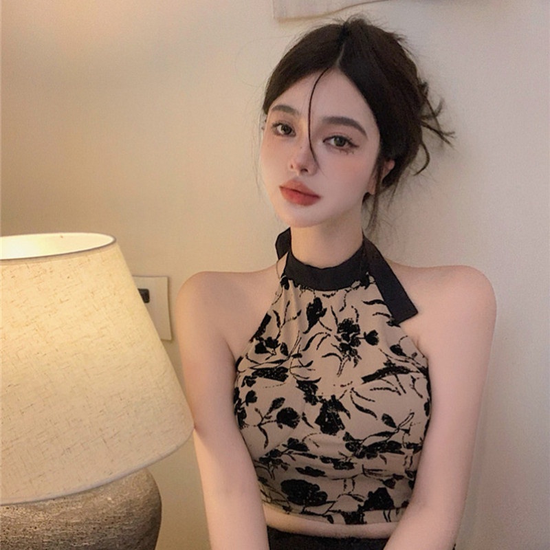 Áo Cổ Yếm Không Tay Thời Trang Mùa Hè Quyến Rũ Cho Nữ