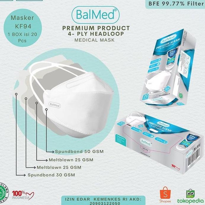 Mới! Kf94 Mặt Nạ Dưỡng Da Đầu 4 PLY Contents 20 Chiếc KEMENKES Được Chứng Nhận Hàng Tận Dữ