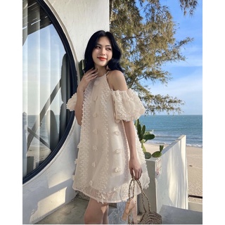 Váy Dây Yếm vải lông trắng cực xinh