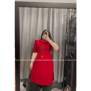 ÁO DÀI CÁCH TÂN THÊU CHỮ [ TNT SHOP BIGSIZE 60KG 90KG ]