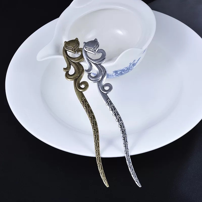 1 cán trâm cài Hồ ly 157mm nguyên liệu làm trâm làm trang sức cổ trang