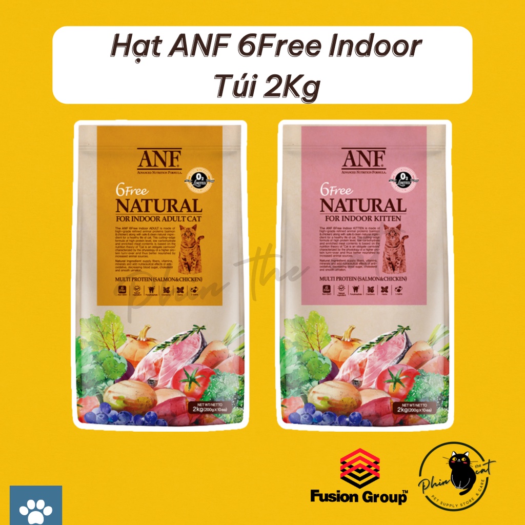 2kg - Hạt ANF 6Free Indoor cho mèo con và mèo trưởng thành – 10 gói 200gr | phinthecat