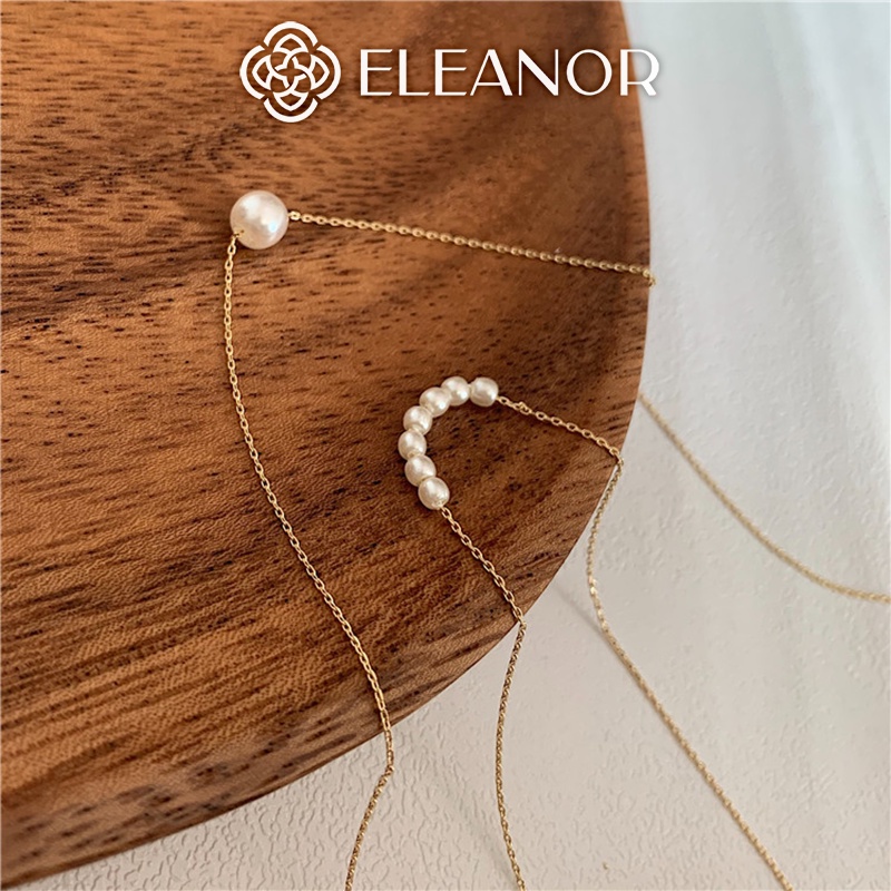 Dây chuyền nữ Eleanor Accessories titan đính đá gắn ngọc trai nhân tạo phụ kiện trang thanh lịch