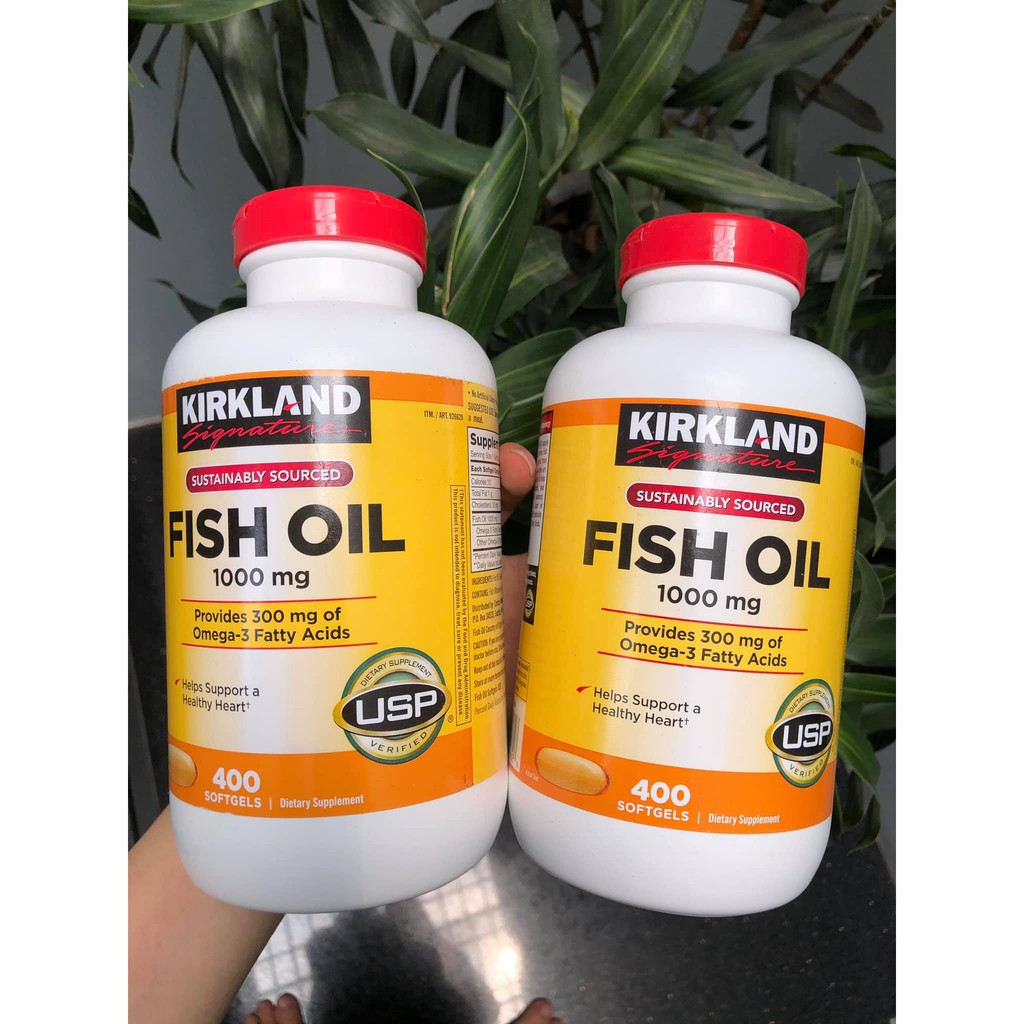 DẦU CÁ KIRKLAND SIGNATURE FISH OIL 1000MG 400 VIÊN.