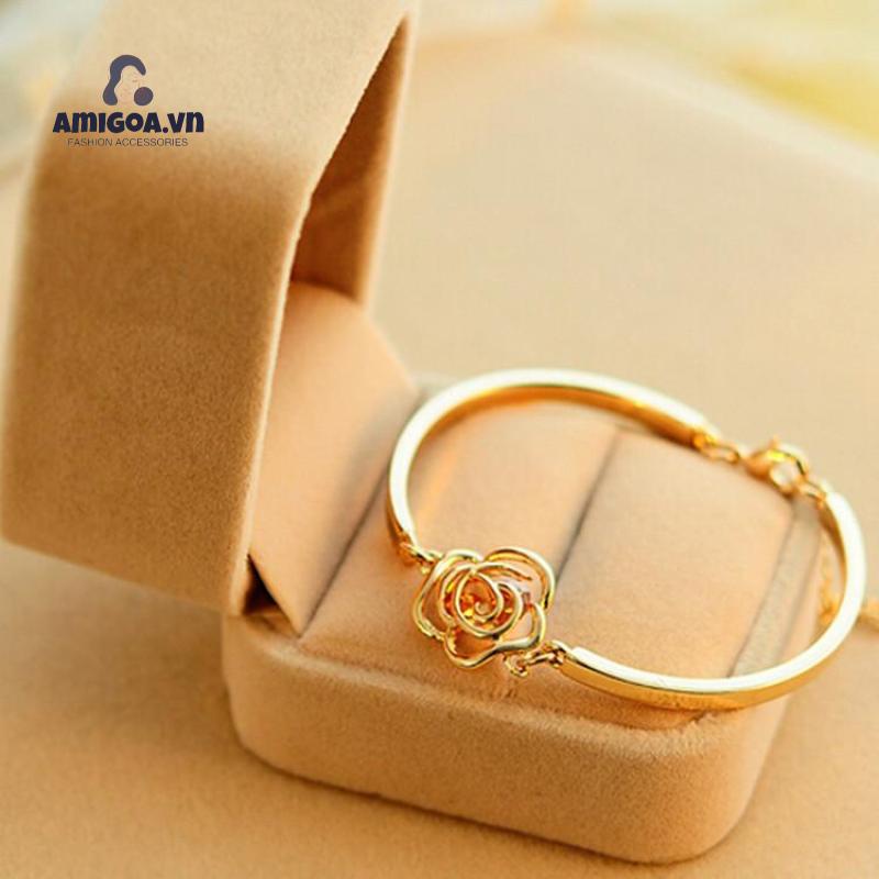 ✨✨Vòng tay đính đá mặt hoa hồng sang trọng