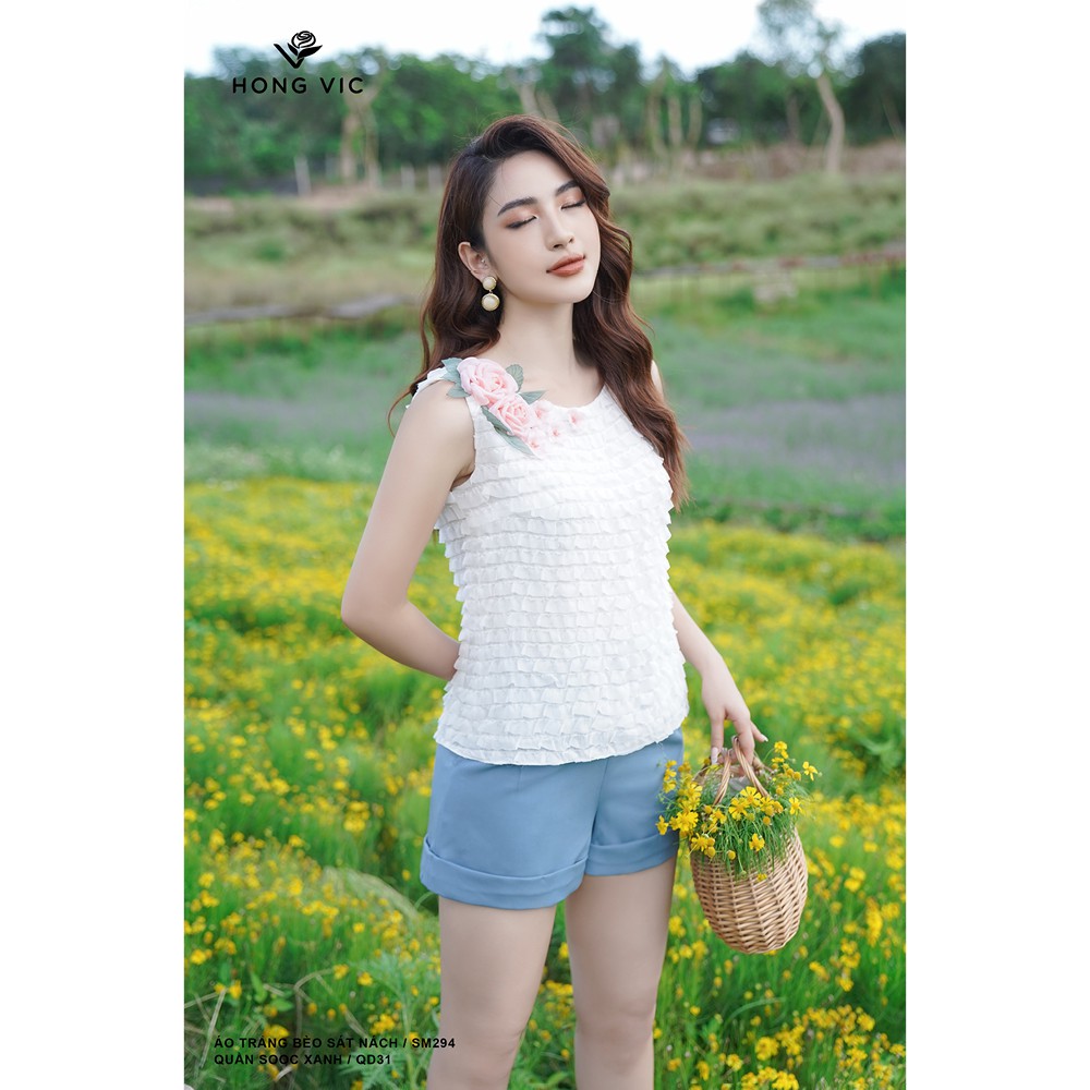 [Mã LT50 giảm 50k đơn 250k] Quần nữ thiết kế Hongvic socc xanh QD31