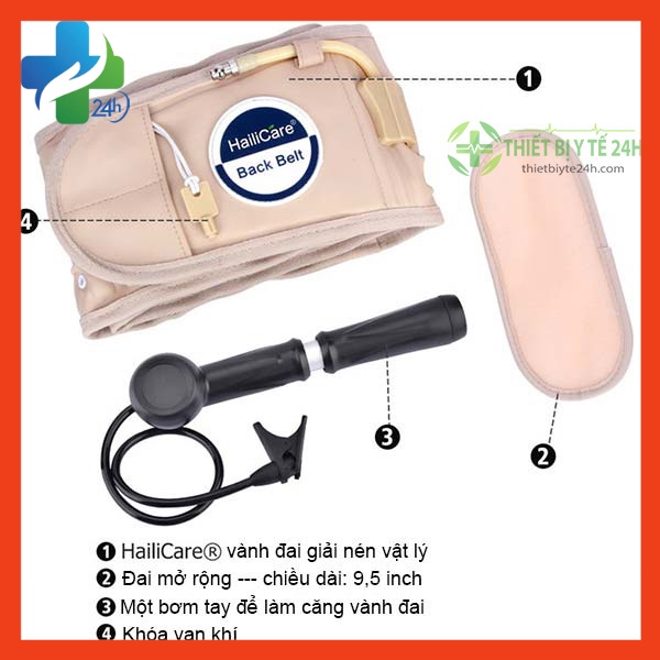 Đai Hơi Kéo Dãn Cốt Sống Thoái Vị Đĩa Đệm, Đai Lưng Cột Sống Haili Care Cao Cấp