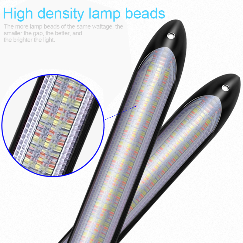 Đèn tín hiệu ô tô cho xe máy Đèn LED DRL đa năng 12V Màu vàng trắng Ban ngày Đèn chạy ban ngày Bật đèn dải linh hoạt