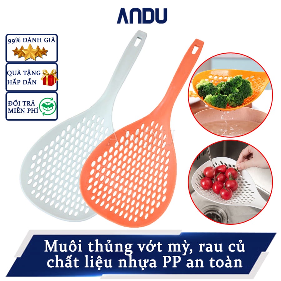 Muôi Thủng Ăn Lẩu - Muỗng Nhựa Thủng Nhúng Đồ Ăn Size Lớn Chịu Nhiệt Cao