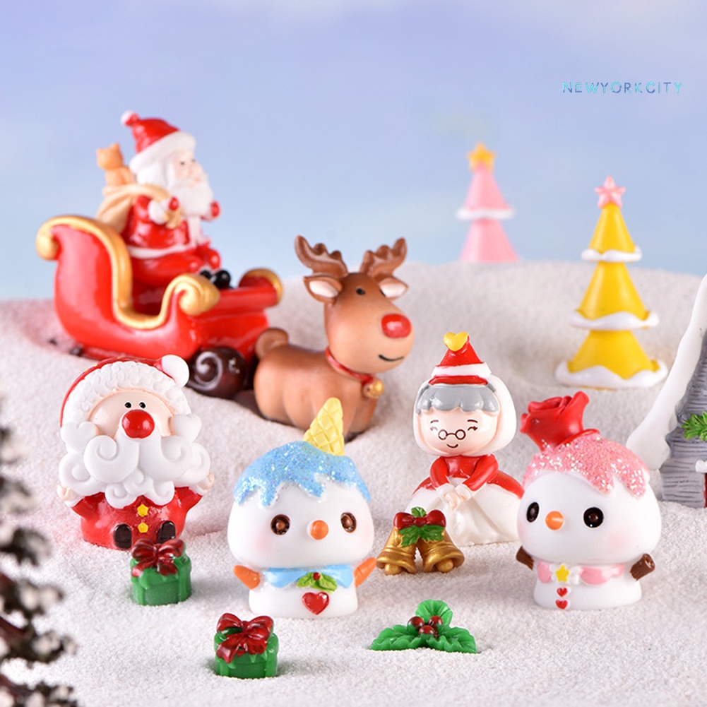 Mô hình ông già Noel/người tuyết mini trang trí cây thông giáng sinh DIY
