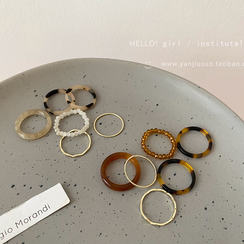 Set 6 Nhẫn Thiết Kế Mới Thời Trang Theo Phong Cách Hàn Quốc Dành Cho Nữ