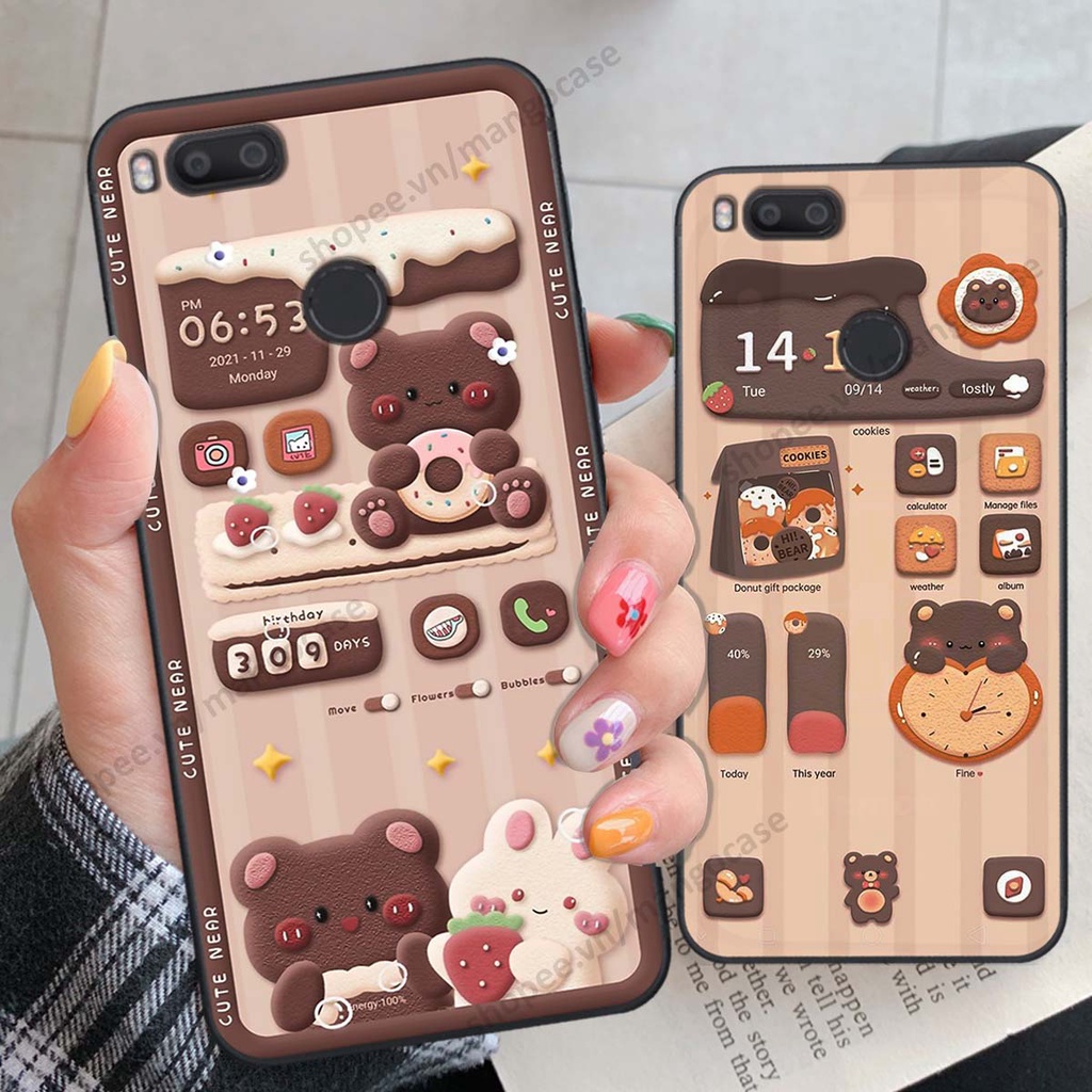 Ốp lưng Xiaomi Mi A1 hình gấu, thỏ, đồng hồ cute dễ thương