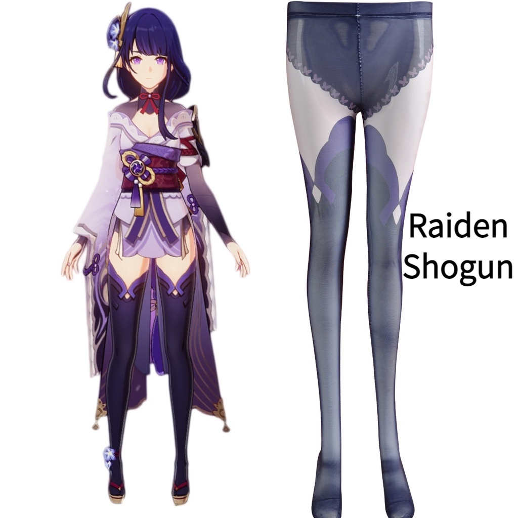Tất Chân Hóa Trang Genshin Va Chạm Raiden Shogun Keqing Yun Jin Venti