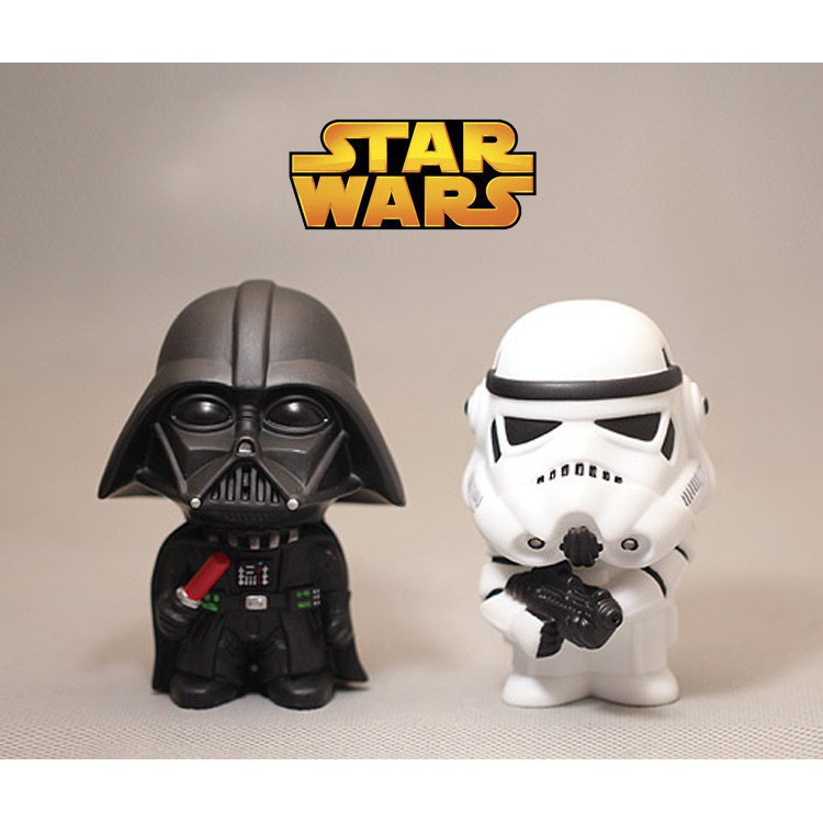 Star Wars Master Yoda Darth Vader Stormtrooper Shaking Head Action Figure