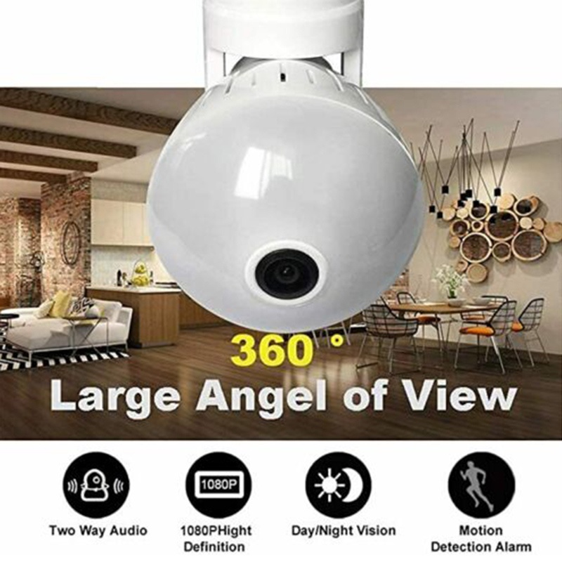 360 Degree Panoramic Wifi Camera Light Bulb HD 1080P Security IP Camera Night Vision