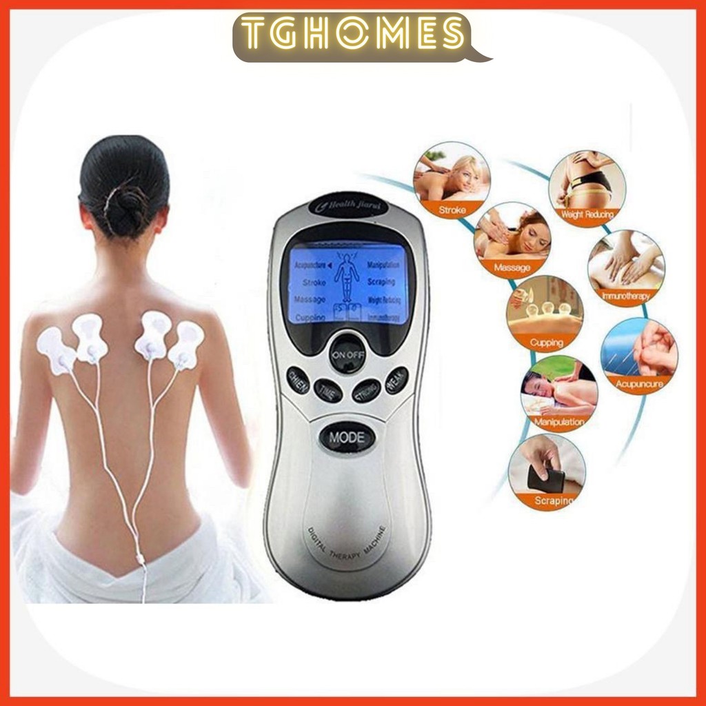 Máy Massage Xung Điện Digital Therapy Machine SYK-208 4 Miếng Dán Vật Lý Trị Liệu Mát Xa Châm Cứu Bấm Huyệt Cầm Tay