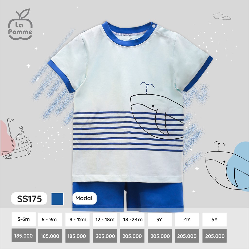 SS175 Bộ cộc La Pomme Cá heo đại dương