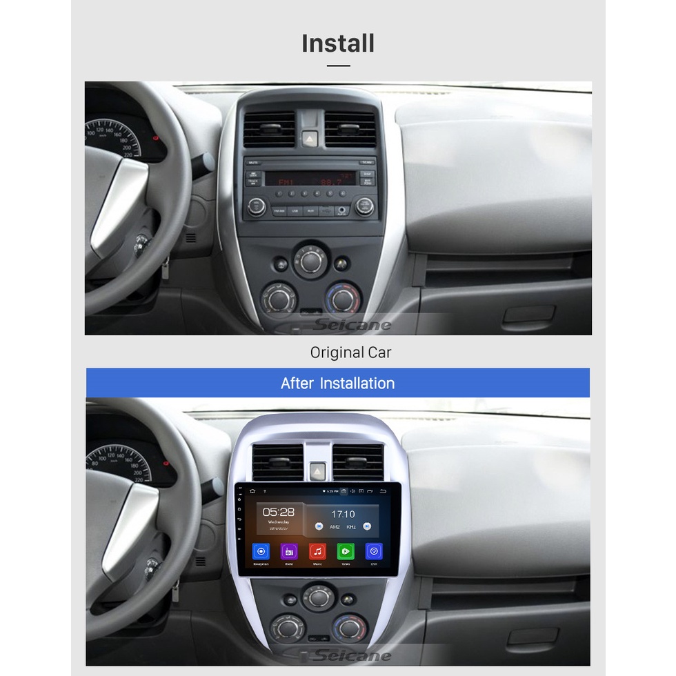 Mặt dưỡng màn hình DVD android 9” 10” NISSAN SUNNY 2010 2011 2012 2013 2014 2015 2016 2017 2018 2019 2020 2021