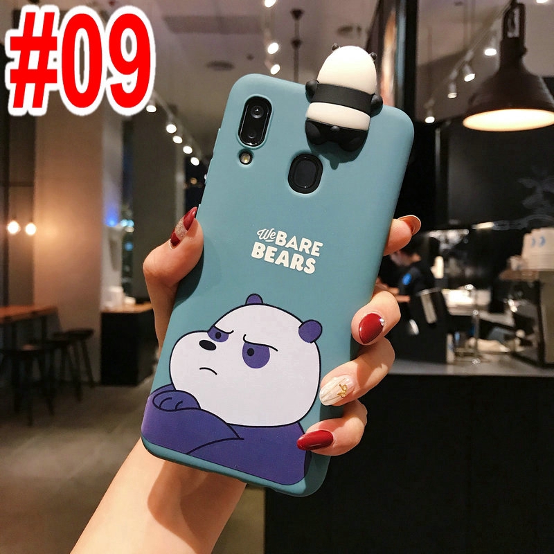 Ốp lưng Samsung M31 M30s M21 M20 A9 A7 A6 J5 J4 J2 Note 9 8 S10 Plus Prime 2018 Cute Bear Soft Case Cover+Bear Doll