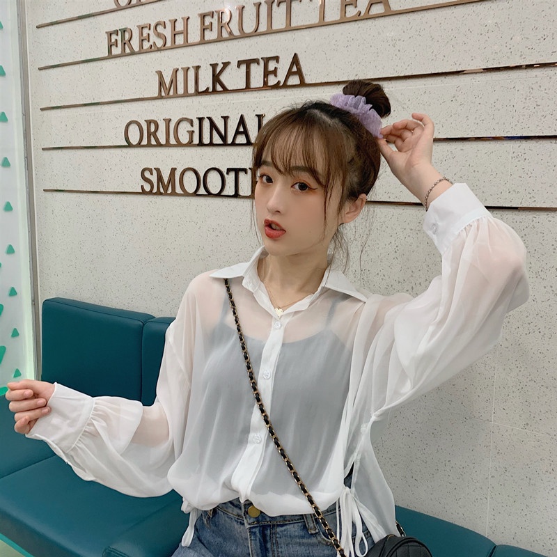 Áo khoác nữ sơ mi mỏng phong cách Ulzzang hàng nhập quảng châu
