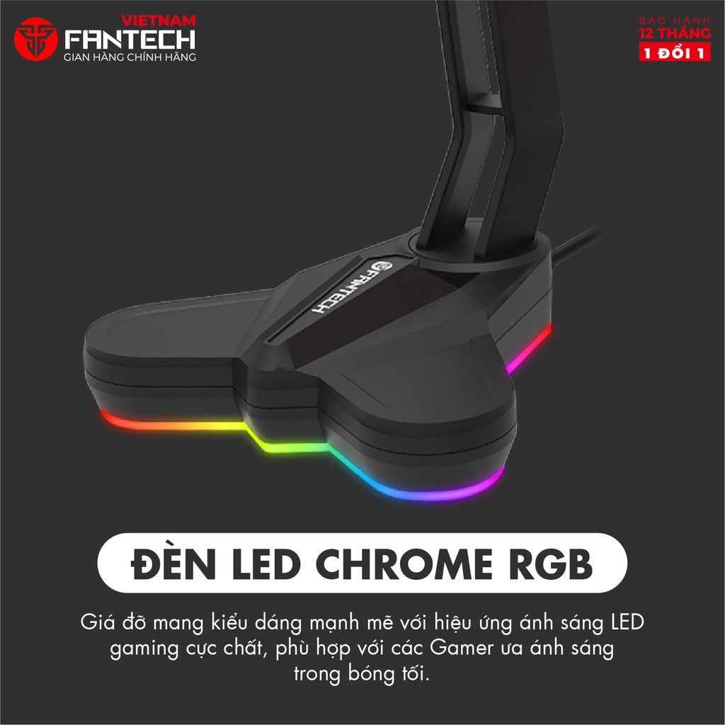 Giá Đỡ Tai Nghe Chống Trơn Trượt Và Bảo Vệ Tai Nghe Chống Xước LED RGB  FANTECH AC3001s - Phân Phối Chính Hãng
