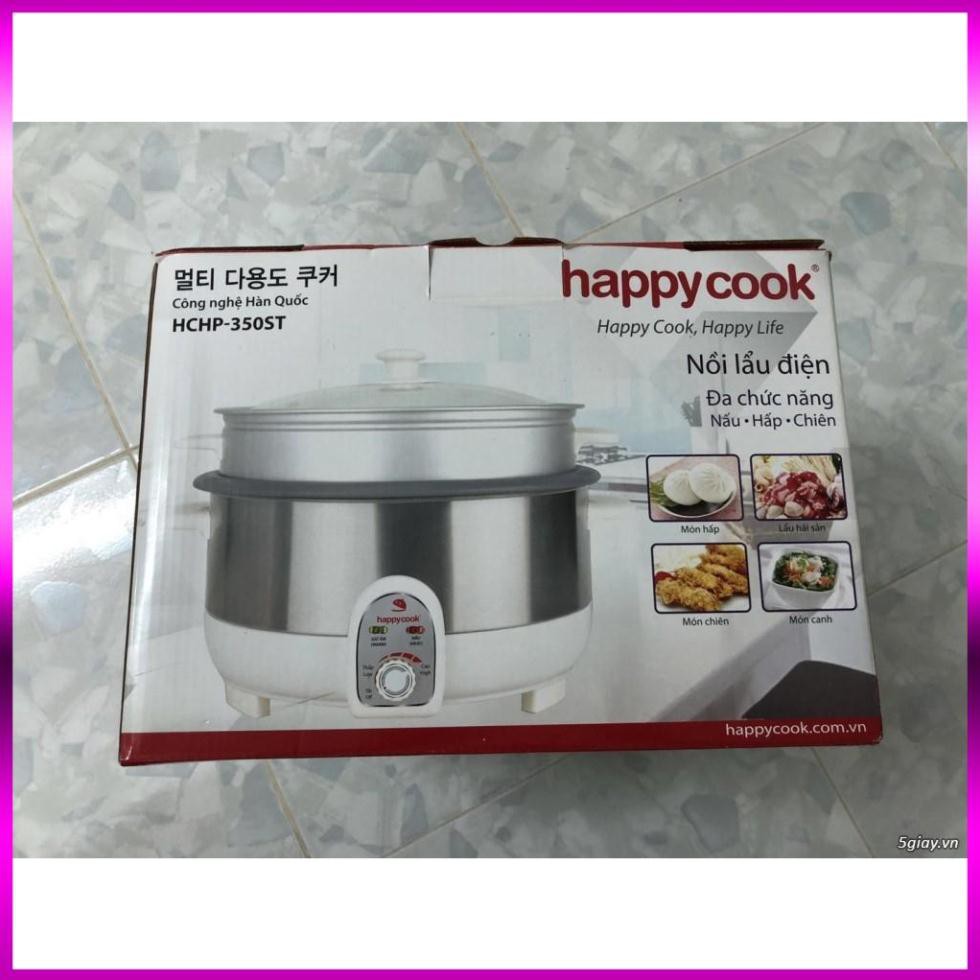 [BẢO HÀNH 6 THÁNG] NỒI LẨU ĐA NĂNG XỬNG HẤP KÈM LẮP KÍNH Happy Cook DUNG TÍCH 3,5 lít