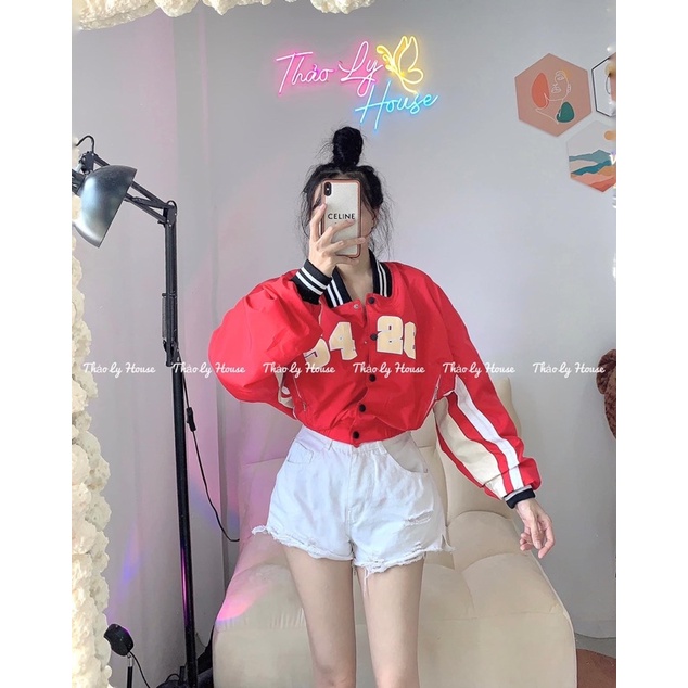 Áo khoác bomber dù dáng lửng nữ 5426 form rộng 2 lớp