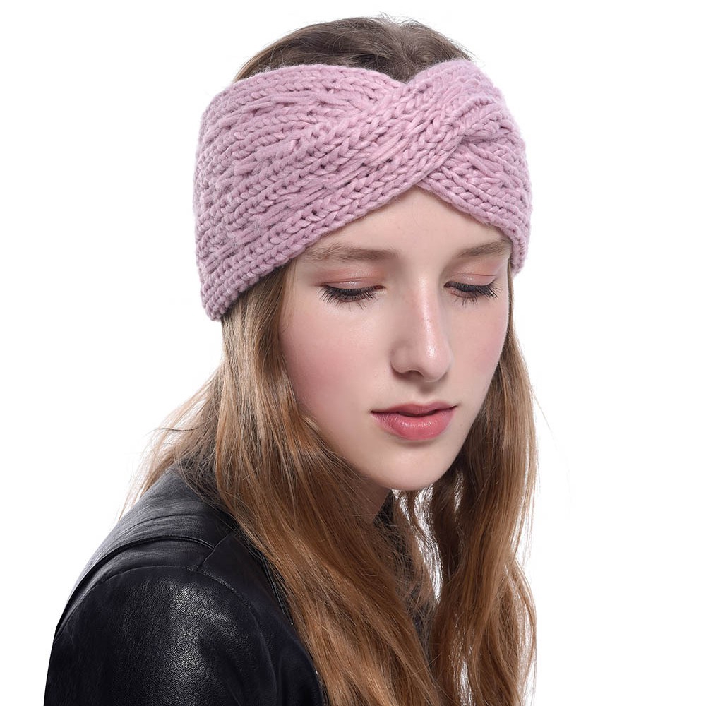 New Thick Woolen Hairband Diagonal Crossover Section Europe and America Winter Hair Accessories