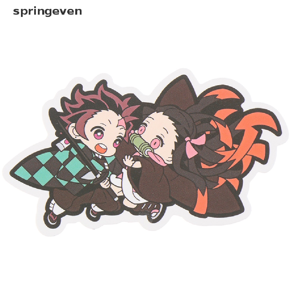 Set 50 Miếng Dán PVC Chống Nước Hình Anime Demon Slayer Cho Hành Lý Laptop Ván Trượt