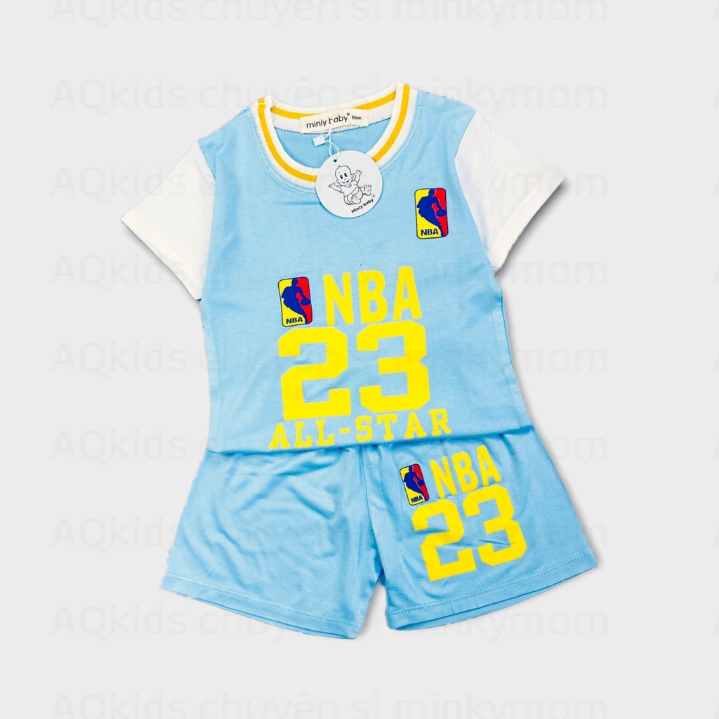[BÉ 8-20kg] Bộ thun lạnh Minly baby, Bộ cộc tay minkymom thể thao in số cầu thủ cho bé trai bé gái