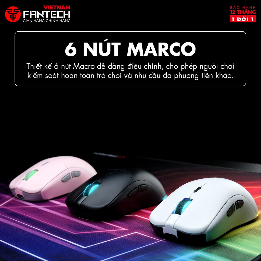 Chuột Gaming Không Dây Fantech XD3 HELIOS 16000DPI LED RGB 16,8 Triệu Màu 6 Phím Macro - Hãng Phân Phối Chính Thức