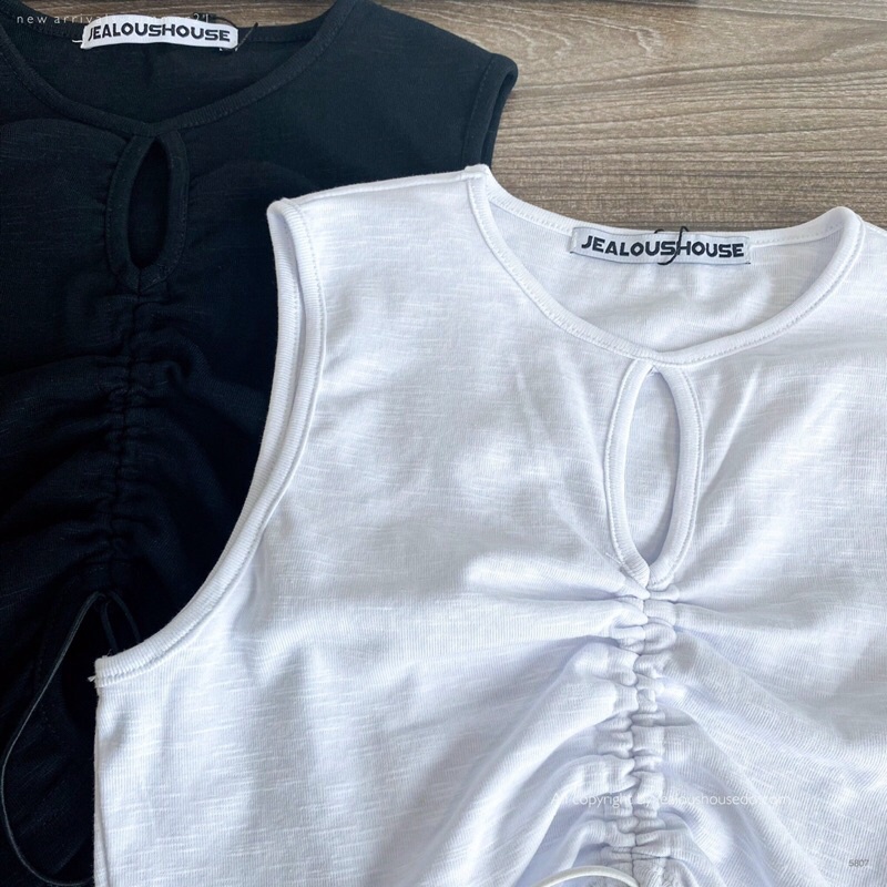 Áo tanktop, áo niche cropped có dây rút ở ngực Jealous product 5807