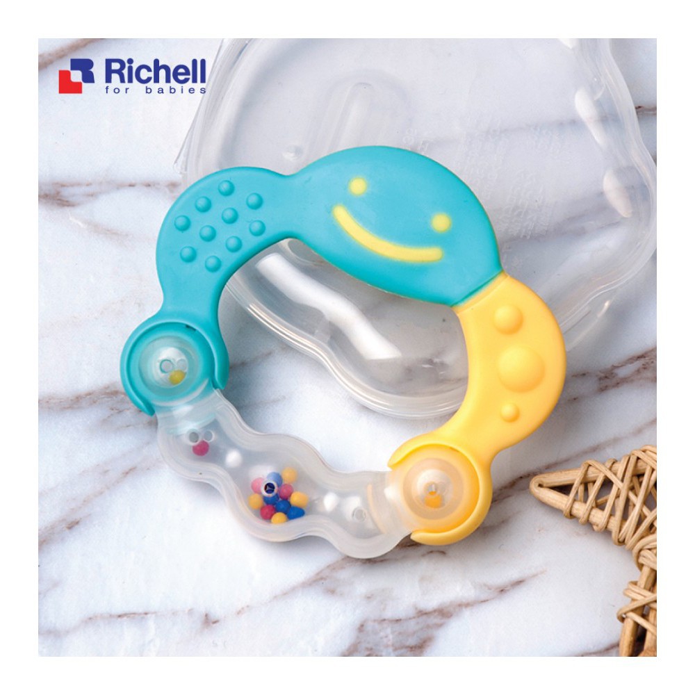 [Chính Hãng] Xúc xắc gặm nướu tròn Richell - Đồ chơi ngậm nướu cho bé Richell