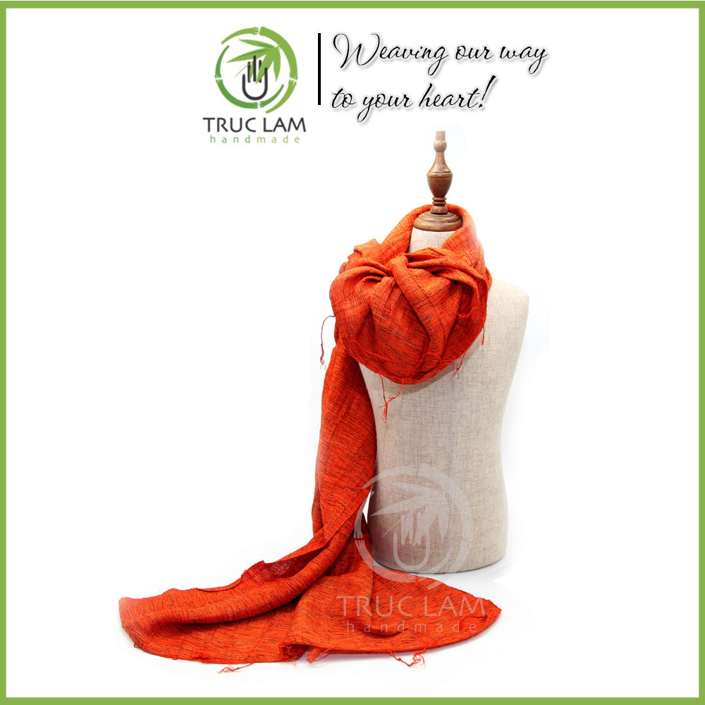 Khăn Choàng Nữ Thời Trang Cao Cấp Vải Lụa Đũi 100% Silk Nhiều Màu - Trúc Lâm Handmade