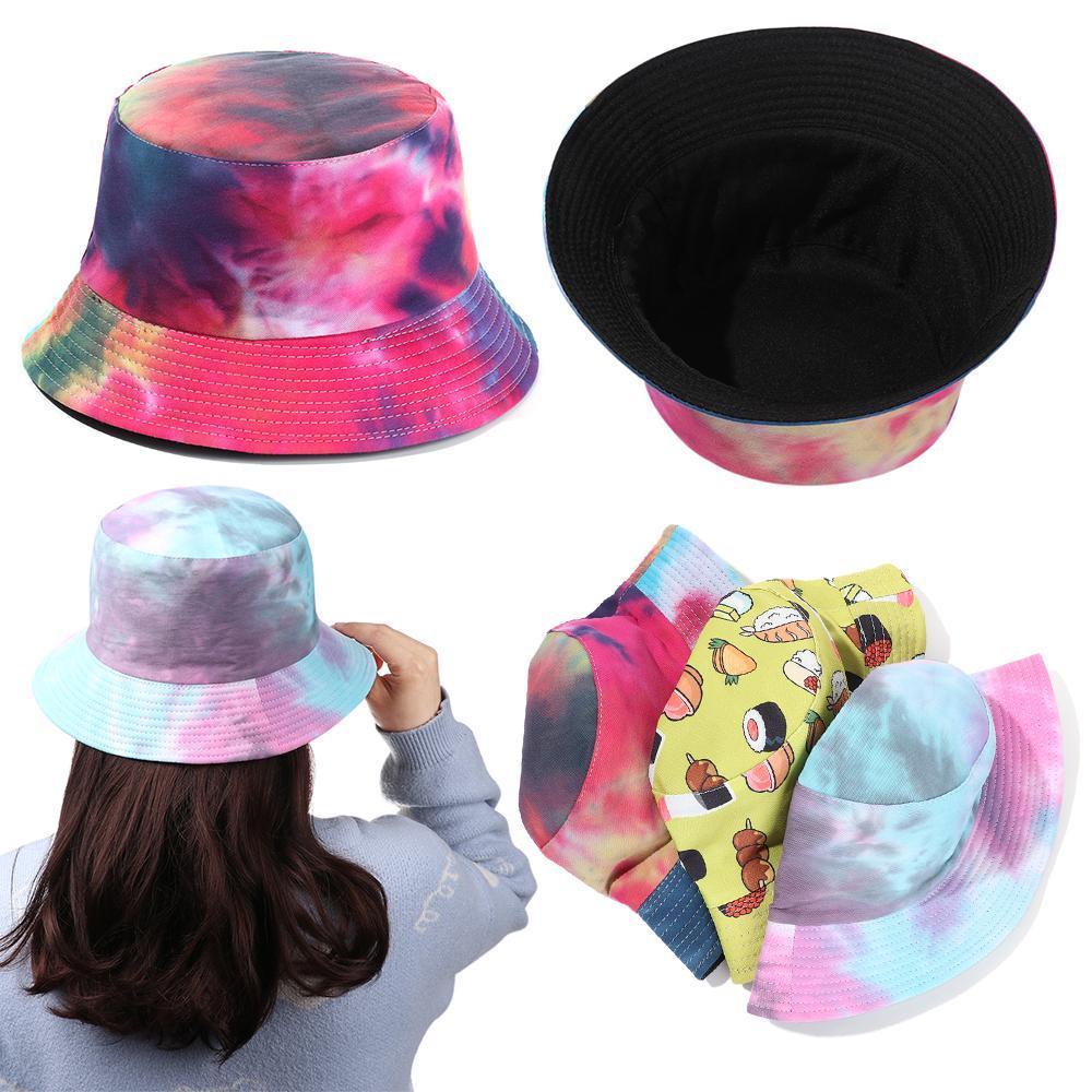Nón Tai Bèo Cotton Hai Mặt Họa Tiết Bầu Trời Đầy Sao Màu Cầu Vồng Phong Cách Hip hop Thời Trang