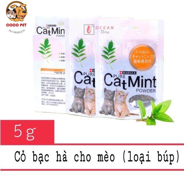 CATMIN-Cỏ Bạc Hà Cho Mèo Dạng Gói  5g Giúp Mèo Thư Giãn