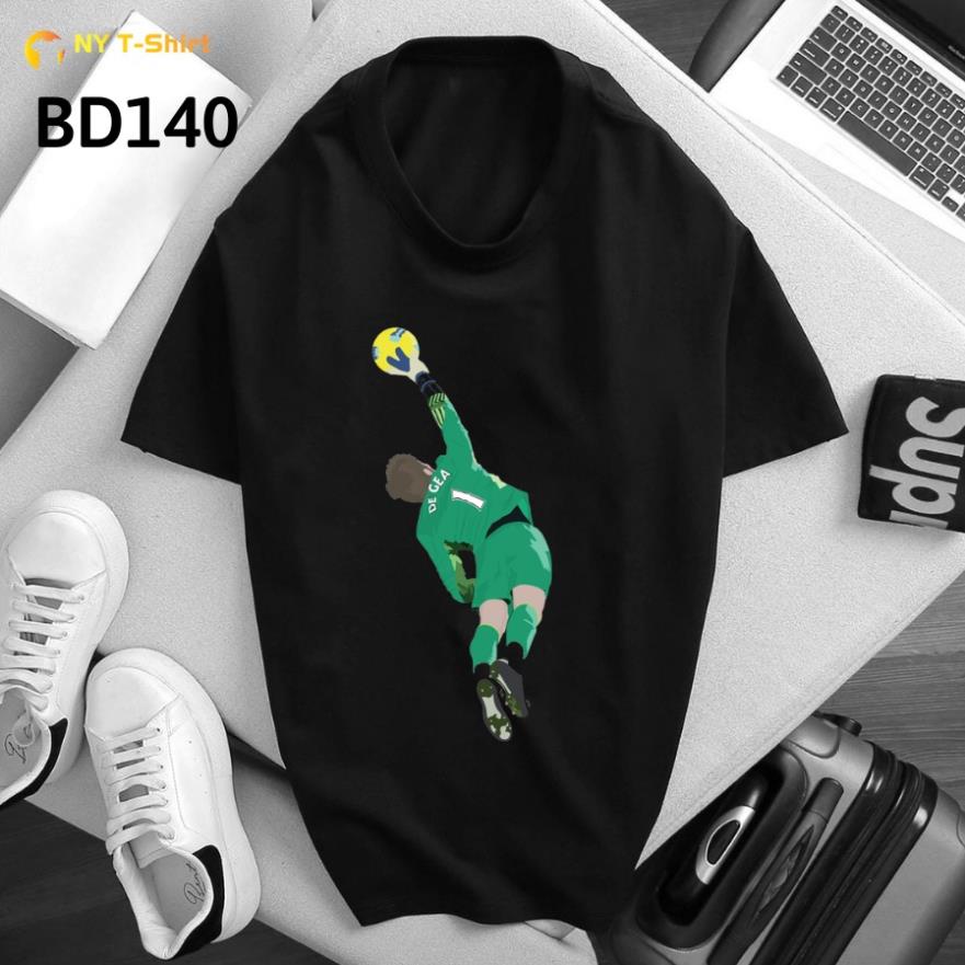 Áo Thun Hình David de Gea Mã BD139 - 143 - Áo Đen In Hình Cầu Thủ MU