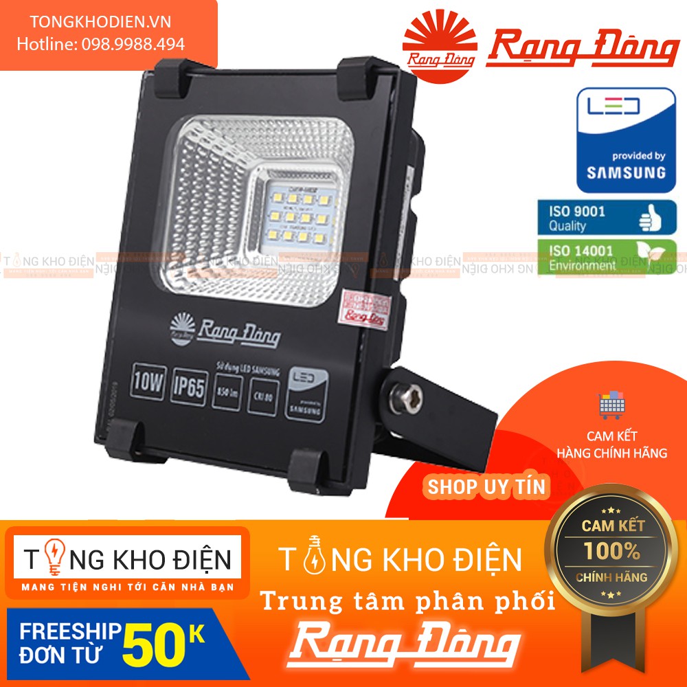 Đèn pha LED Rạng Đông 10W IP65, chống bụi, chống nước, chipLED Samsung