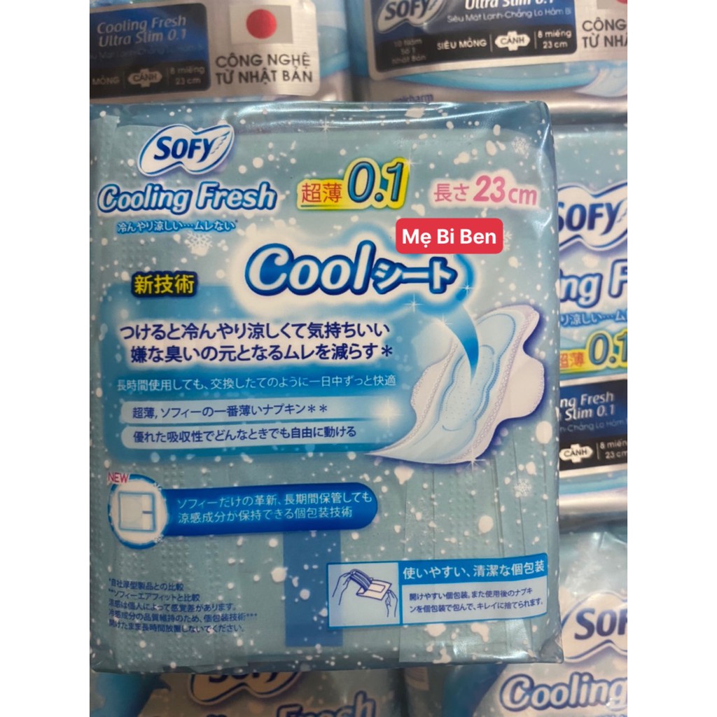 [Chính Hãng] Lốc 6 gói Băng vệ sinh Sofy Cooling Fresh siêu mỏng cánh 23cm gói/8 miếng