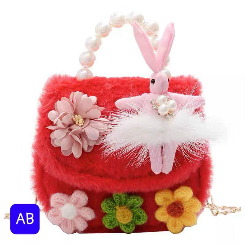 Túi đeo chéo mini, họa tiết hình bông hoa, đáng yêu cho bé