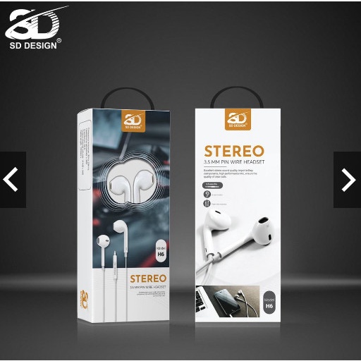 Tai nghe nhét tai H6-Âm thanh hay,bass chuẩn-Tai nghe nhét tai kiểu dáng IPcó nút điều khiển