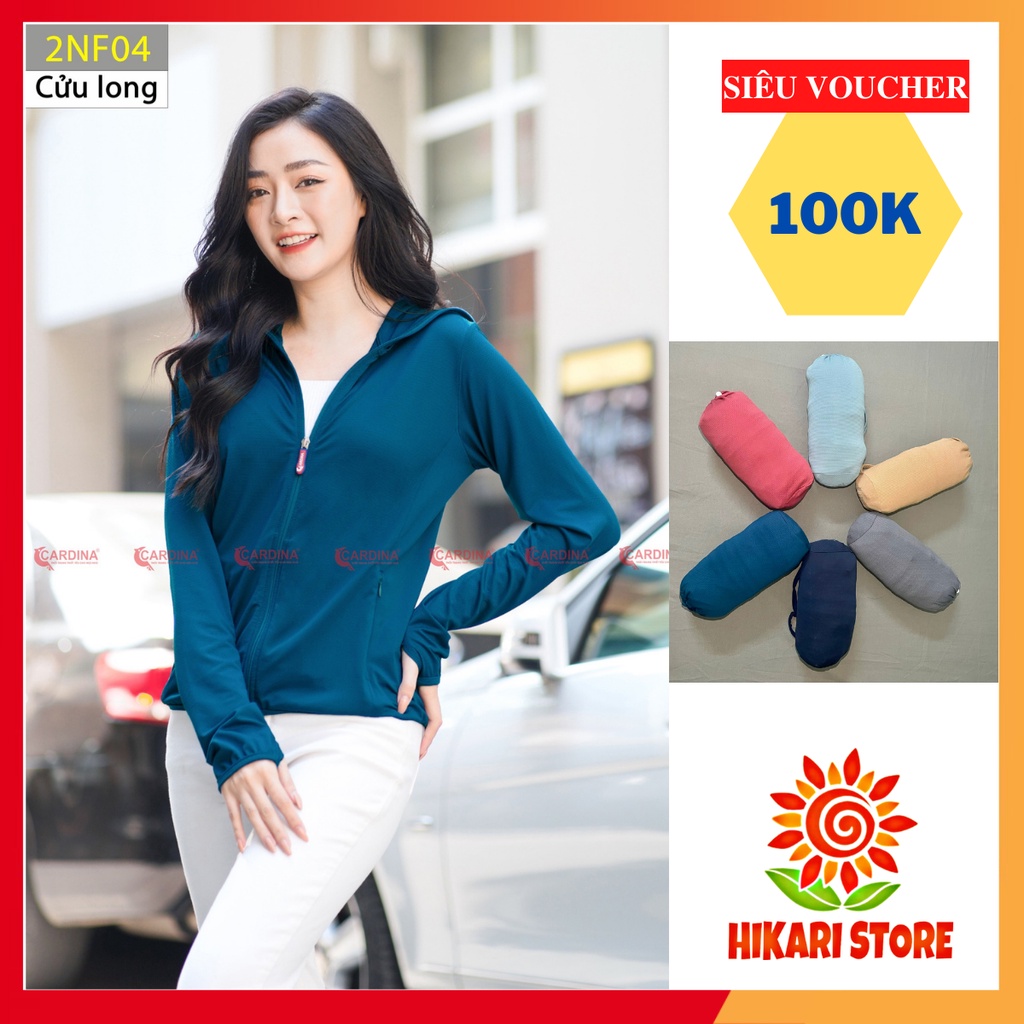 Áo Chống Nắng Nữ 1 Lớp Cardina Nhật Bản 2022 - Vải thun lạnh làm mát, thông hơi, chống tia UV, tặng kèm khẩu trang