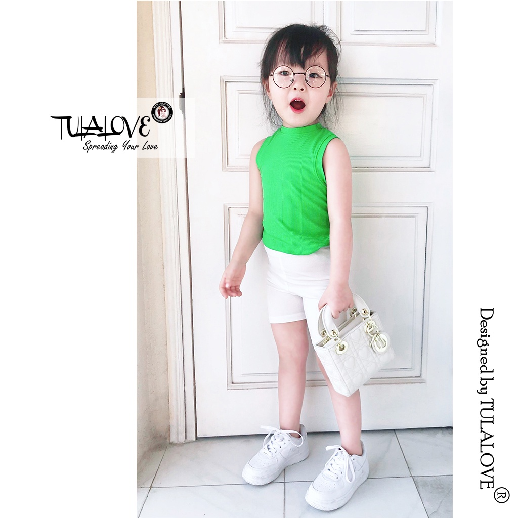 Áo Thun Bé Gái Sát Nách Vải Tăm Lạnh Siêu Mềm Mát Cho Bé Gái Tulalove