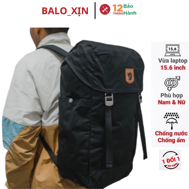 Balo laptop nam Greenland Top Black basic đi làm du lịch phượt nhiều ngăn vải cordura chống nước