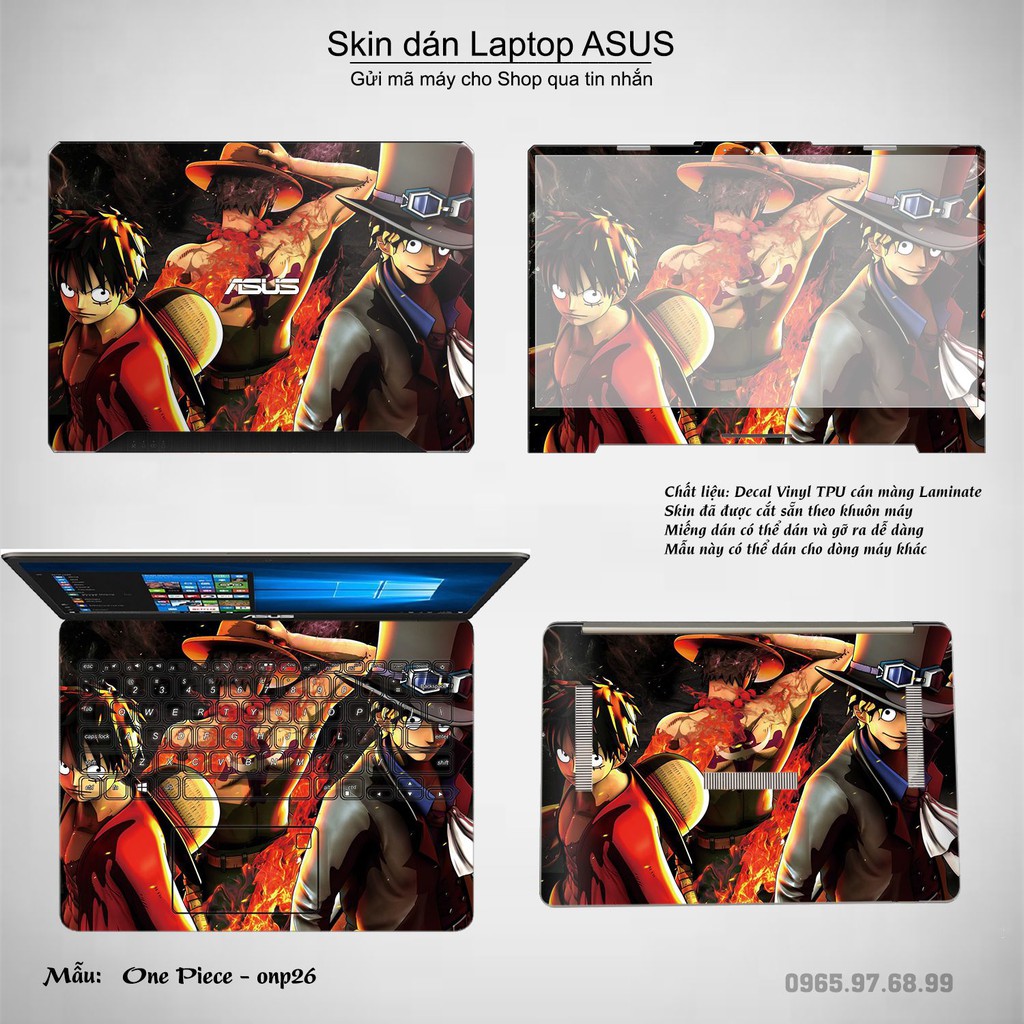 Skin dán Laptop Asus in hình One Piece nhiều mẫu 22