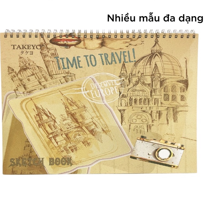 Sổ vẽ màu nước sketchbook lò xo A3 - 50 tờ / quyển - sổ vẽ sketchbook cao cấp - MIYABI STORE