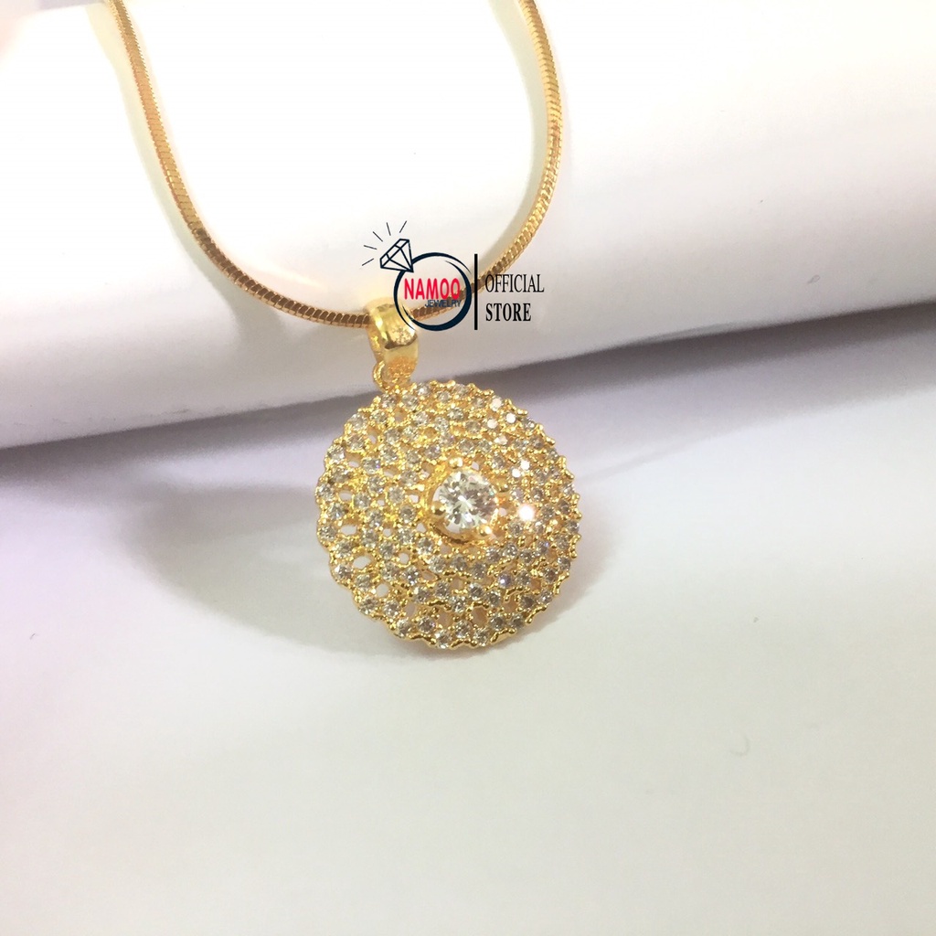 Dây Chuyền Hoa Đá Nữ, Vòng Cổ Mạ Vàng V656 Namoo Jewelry